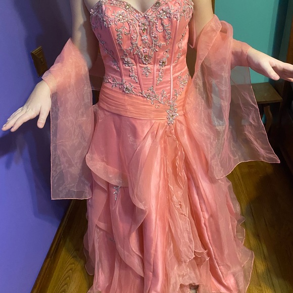 New Arrival Pink Straps Sequin Beaded Long Ball Gown Formal Occasion Gowns Y4918